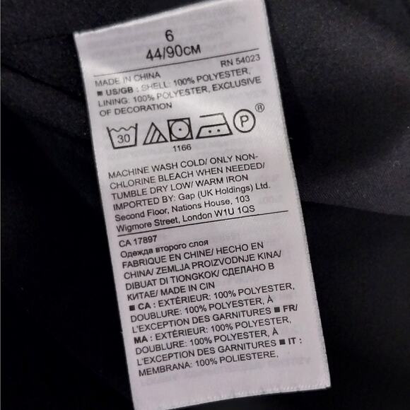 NWOT! BANANA REPUBLIC! ELEGANT BLACK PICOT TRIMMED "LITTLE BLACK DRESS!" SZ 6 - Picture 7 of 8